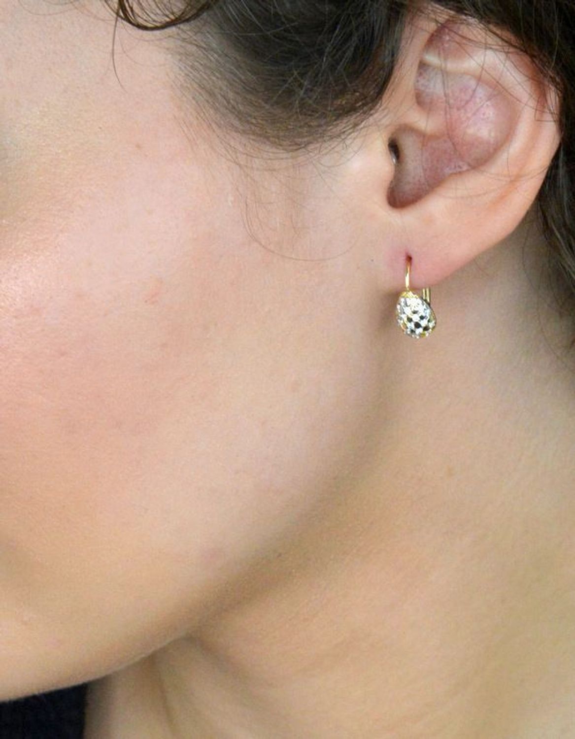 Kolczyki złote łezki w cyrkonie pr 585, KL 8185 585 Elegancka biżuteria, która doda blasku każdej stylizacji. Te złote kolczyki w kształcie delikatnych łezek, 1.jpg